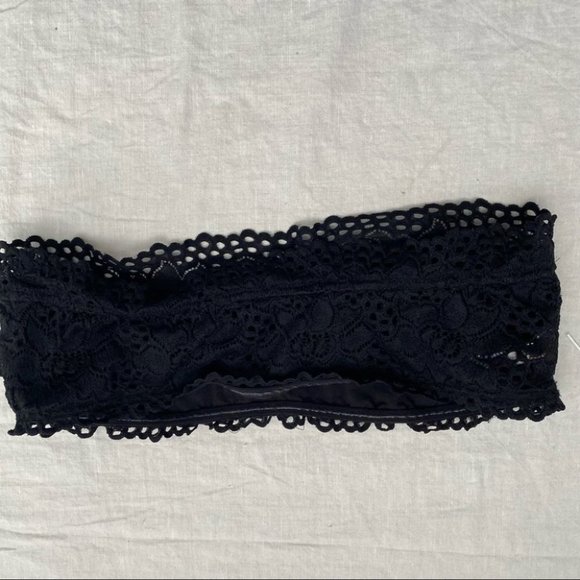 Aerie Black Lace Up bandeau Bra top size XL - Picture 6 of 11